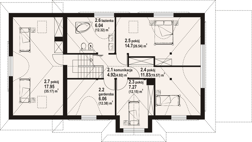 План 2 этажа дома EEF-1226-44 План 2 этажа дома EEF-1226-44