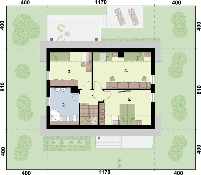 План 2 этажа дома FFH-3272-96 План 2 этажа дома FFH-3272-96