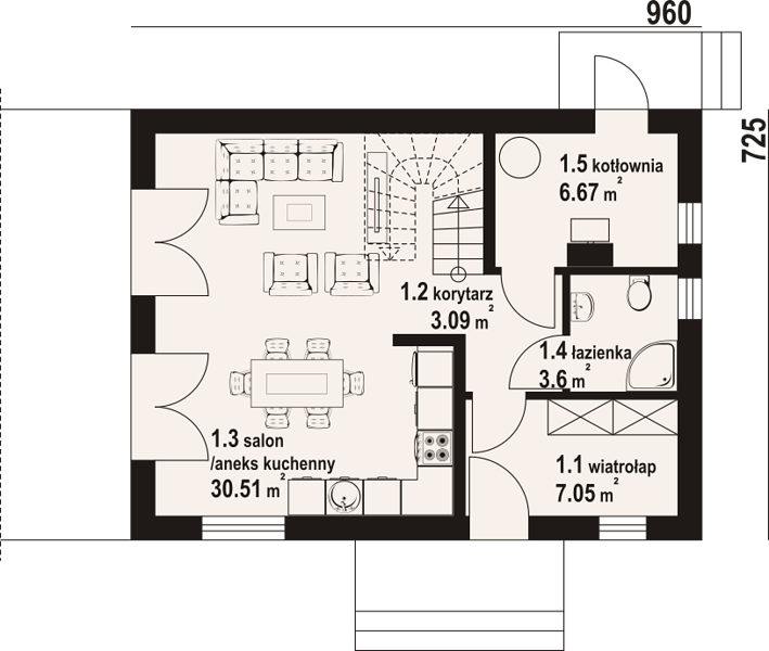 План 1 этажа дома ABK-5393-58 План 1 этажа дома ABK-5393-58
