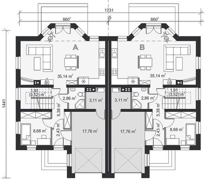 План 1 этажа дома ABB-6999-81 План 1 этажа дома ABB-6999-81