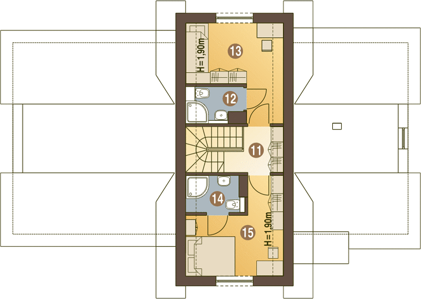 План 2 этажа дома DKG-3452-58 План 2 этажа дома DKG-3452-58