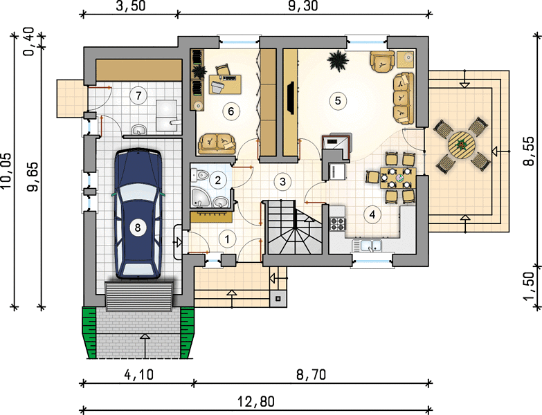 План 1 этажа дома ADF-5156-15 План 1 этажа дома ADF-5156-15