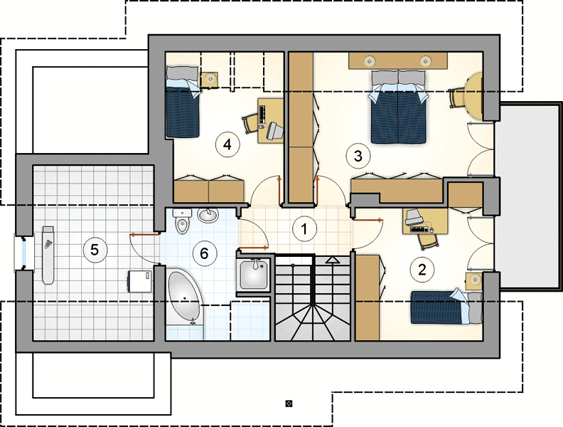 План 2 этажа дома ADF-5156-15 План 2 этажа дома ADF-5156-15